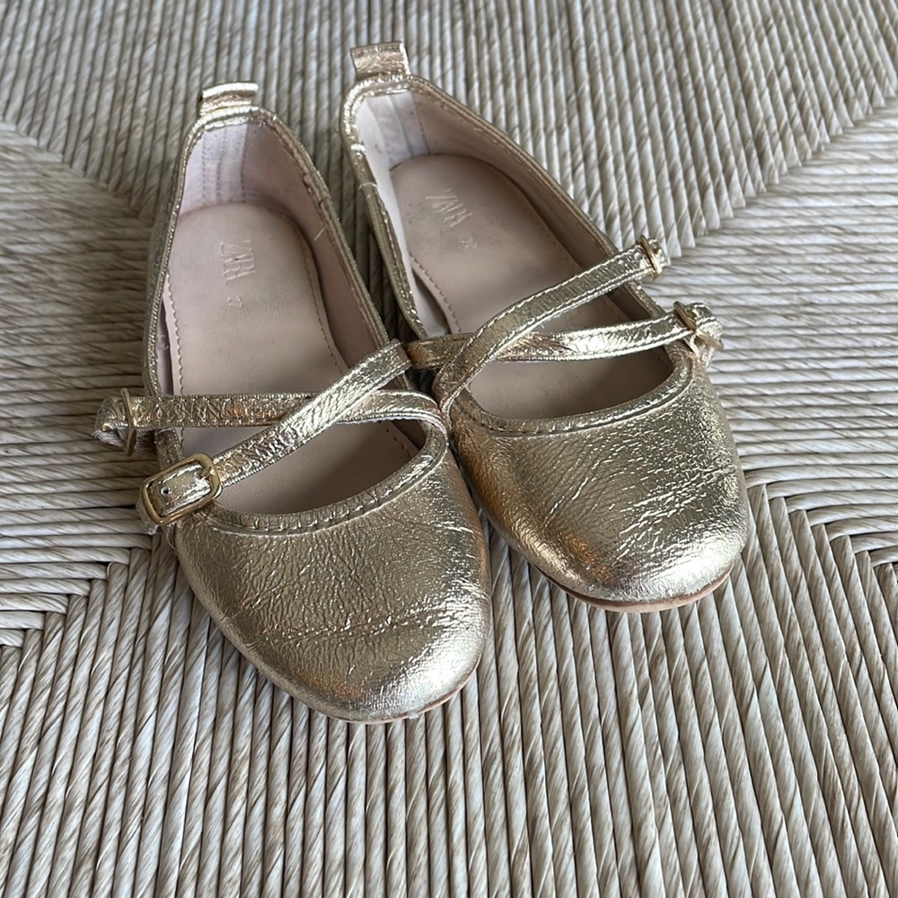 Zara Kids gold ballet flat